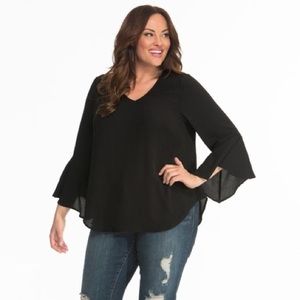 Kiyonna Ellie Crepe Blouse Green 3x